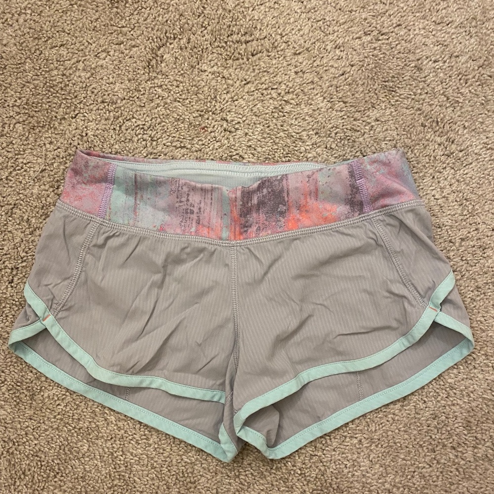 grey and teal size 8 ivivva shorts!